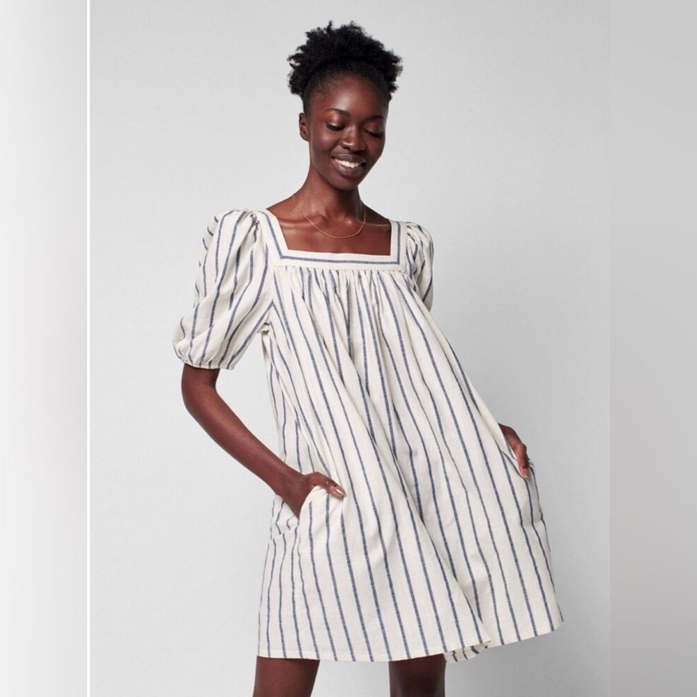 Faherty Phoenix Dress Striped Mini A-Line Puff Sleeve Square Neckline
Preppy Md - Picture 4 of 11
